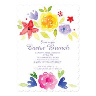 Watercolor Easter Brunch Dinner Party Invitation 5" X 7" Invitation Card