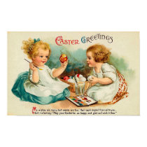 Watercolor Eggs Easter Greetings posters