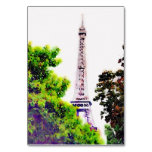 Watercolor Eiffel Tower Table Cards