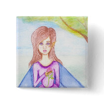 Watercolor Fairy Button