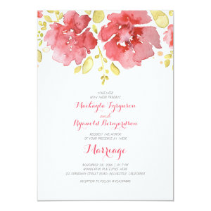 watercolor floral romantic wedding invitations 5