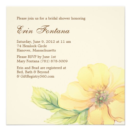 Watercolor Florals Bridal Shower Invitation