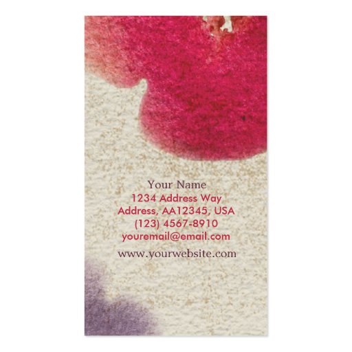 Watercolor Flower Business Card (back side)