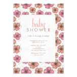 Watercolor Flower Pattern Baby Shower Invite
