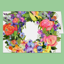 Watercolor Flowers Blank Notecard cards