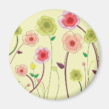 Watercolor Flowers Fridge Magnets