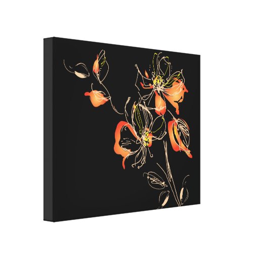 Watercolor Flowers Gallery Wrap Canvas