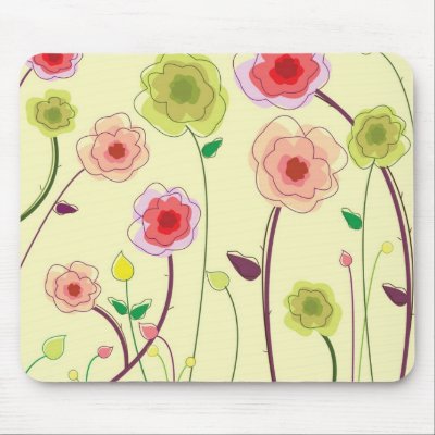 Watercolor Flowers Mouse Mat by knotth. The fun of these colorful flowers 
