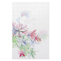 watercolor flowers personalized stationery
