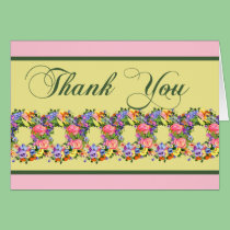 Watercolor Flowers Thank You Notecards cards