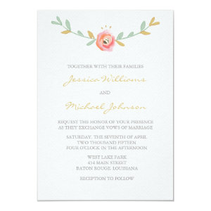 Watercolor Flowers Wedding Invitations 5