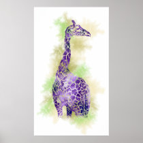 Watercolor Giraffe 1 Poster