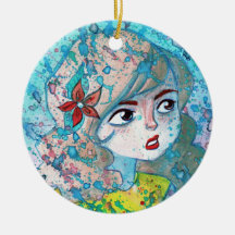 Watercolor Girl Ornament