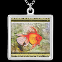 Watercolor Goldfish necklaces