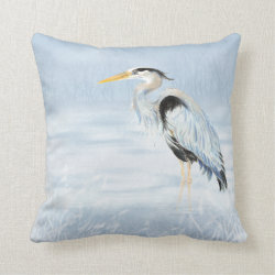 Watercolor Great Blue Heron Bird nature wildlife Pillows