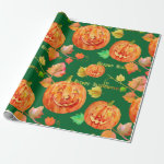 Watercolor Halloween Pumpkin Wrapping paper