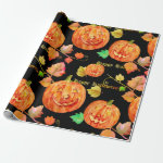 Watercolor Halloween Pumpkin Wrapping paper