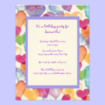 Watercolor Hearts invitations
