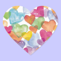 Watercolor Hearts stickers