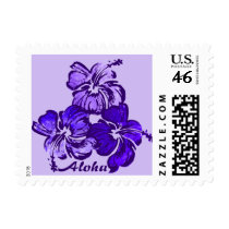 Watercolor Hibiscus Postage Stamps
