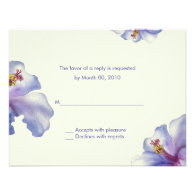 Watercolor Hibiscus reply cards Personalized Invites