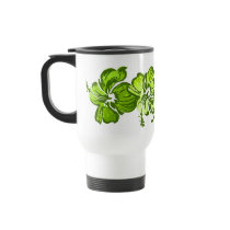 Watercolor Hibiscus Travel Mug