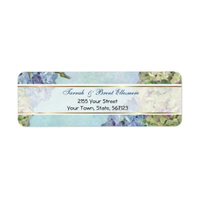 Watercolor Hydrangea Floral -  Address Label Slim