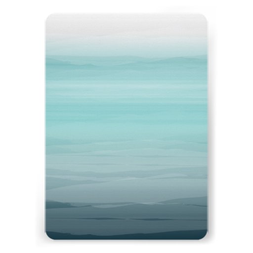 Watercolor Inspired Ombre Wedding - Teal Personalized Invites