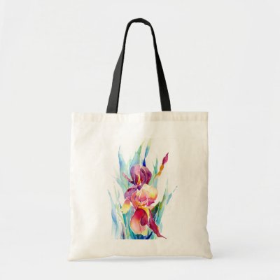 Design Tote  on Watercolor Iris Design Tote Bag From Zazzle Com