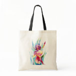 Watercolor Iris Design Tote Bag