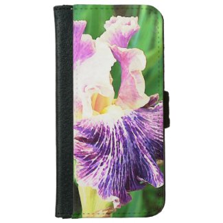 Watercolor Iris in Lavender, Purple and Violet iPhone 6 Wallet Case