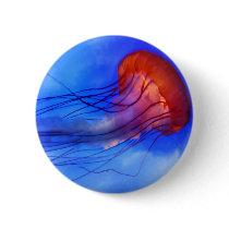 Watercolor Jellyfish Pinback Buttons