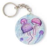 Watercolor Jellyfish Keychains