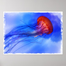 Watercolor Jellyfish Posters