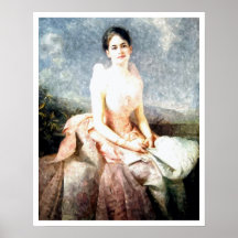 Watercolor Juliette Gordon Low portrait Poster