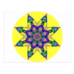 Watercolor Kaleidoscopic Mandala Design 4 Post Cards