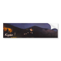 Watercolor Kyoto Autumn Temple Light Up Bumper Stickers