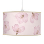 Watercolor Light Pink Cherry Blossom Pendant Lamp