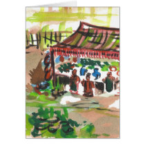 Watercolor Marketplace Blank Card