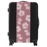 Watercolor Mauve Cherry Blossom Black Suitcase Luggage