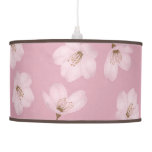 Watercolor Mauve Cherry Blossom Pendant Lamp