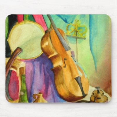 Watercolor Music Mouse Pad by Jack_of_Arts