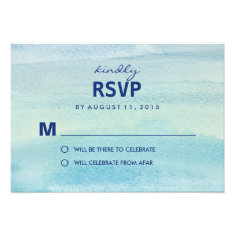 Watercolor Ocean RSVP /Wedding Response Cards Announcement