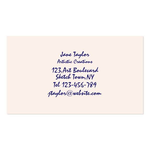 Watercolor Orchid Business Card Template (back side)
