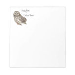 Watercolor Owl, Custom Name Bird, Nature Note Pads