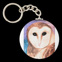 Watercolor Owl Keychain keychains