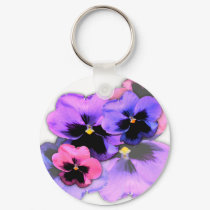 Watercolor Pansies keychains