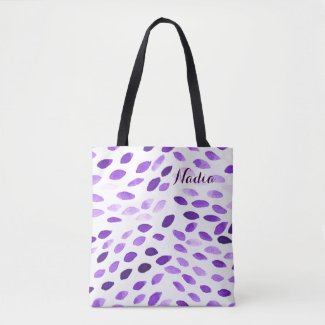 Watercolor Pattern with customizable name Tote Bag