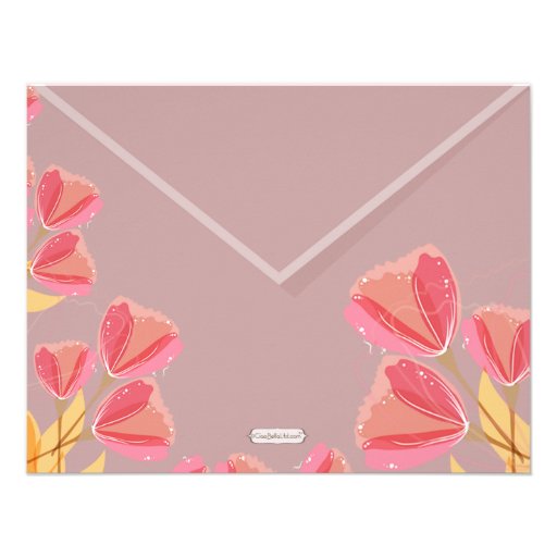 Watercolor Peach Tulip Wedding Shower Invite