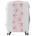 Watercolor Pink Cherry Blossom White Suitcase Luggage
